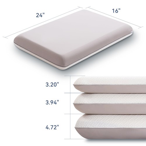 Memory Foam Firm Pillows for Sleeping, 4.7'' Orthopedic Cervical Neck Pillow ... - Picture 7 of 7