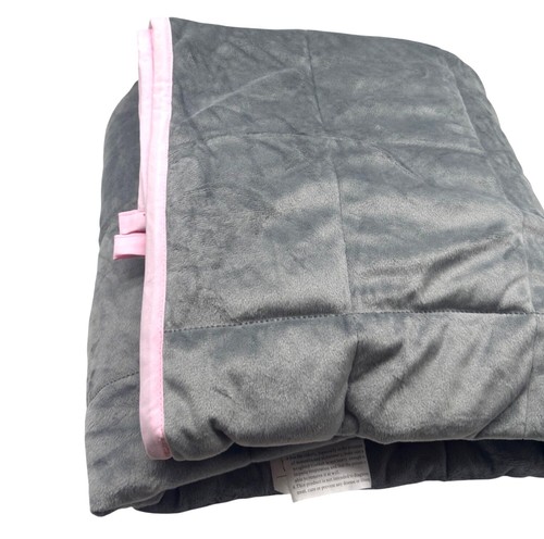 Ella Jayne 15lb Reversible Anti-Anxiety Weighted Blanket, Gray/Pink 48x72 - Picture 2 of 10