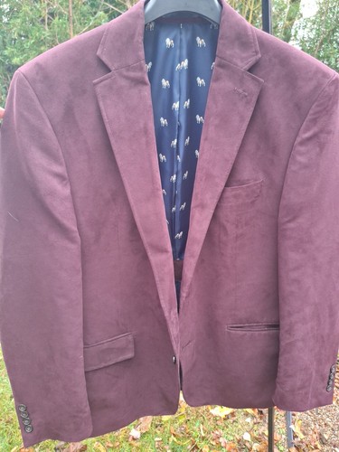 Herren Ralph Lauren 46R Blazer Sport Mantel Wildlederimitat/Samt Pflaume/Marine Hundefutter - Bild 11 von 24