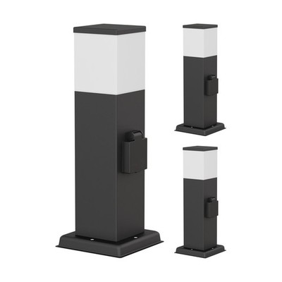 3x Wegelicht / Pollerleuchte POLLY für außen IP44 35 cm schwarz 1x G9 max. 10W
