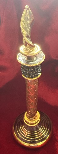 Set 3 Vintage Egyptian Handblown Gold Gilded Perfume Bottles with Dropper Dauber - Picture 9 of 16