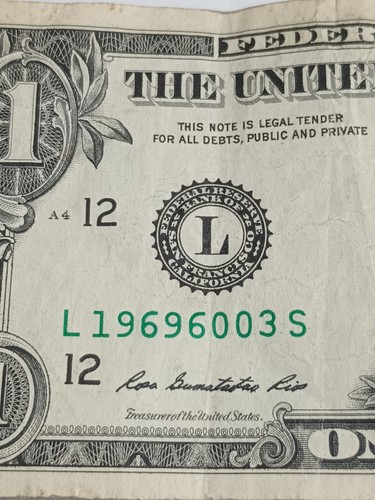 🎉2013 $1 L SAN FRANCISCO BEP L-S BLOCK BIRTHDAY NOTE MARCH 6 1969 (L19696003S) - Picture 2 of 8
