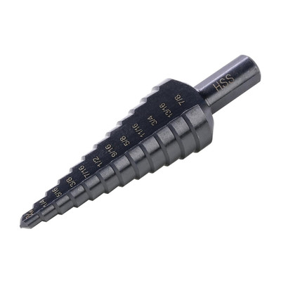 HSS 1/4-7/8 Inch High Speed Steel Step Drill bits, Doubles Flutes Unibit for Hol