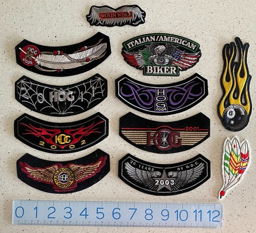 Set 11 Biker Weste Aufnäher Motorrad HOG Harley Owners Group Patch bestickt - Bild 3 von 4