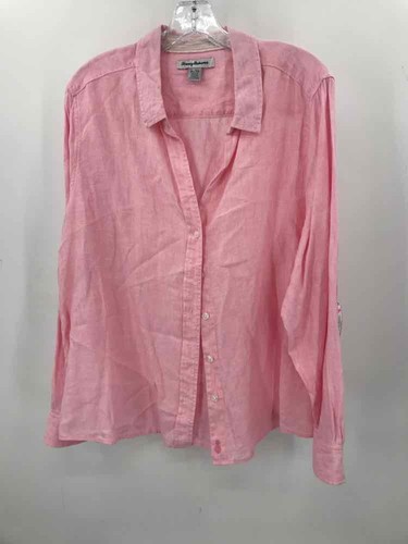 Gebrauchte Tommy Bahama Langarmbluse rosa Größe XL mit Knopfleiste