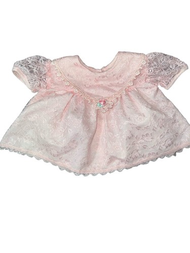 Little Precious Vintage Kleid rosa Spitze Rüschen Baby Mädchen Gr. 0-3 M