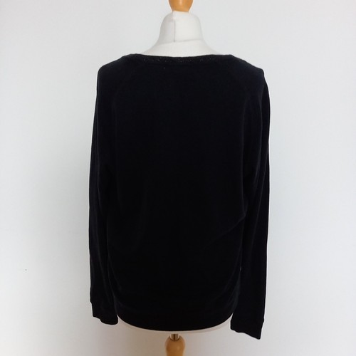 Maison Scotch Boudoir Range Black Lace Overlay Sweatshirt Top - Picture 5 of 9