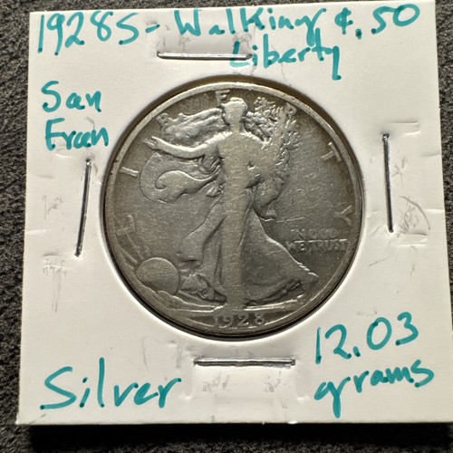 1928-S Walking Liberty Half Dollar. Silver. Non Magnetic. 12.03g. San Francisco