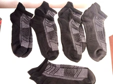 Five   Pairs Mens Low Cut  Socks  Athletic Basic Black Size 6 To 12 New
