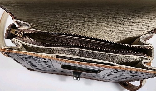 Vintage Western Leder Umhängetasche Handtasche Handtasche Handarbeit Boho unbenutzt EX - Bild 2 von 15
