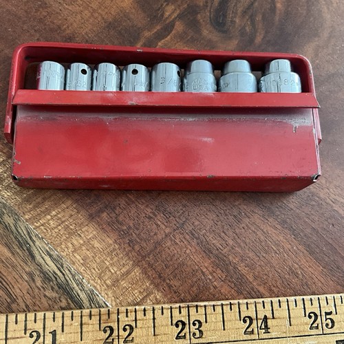 MAC TOOLS 1/4" Drive 12 Pt. Deep Drive SAE Socket Set w/ Tray Incomplete Read ! - Picture 3 of 7