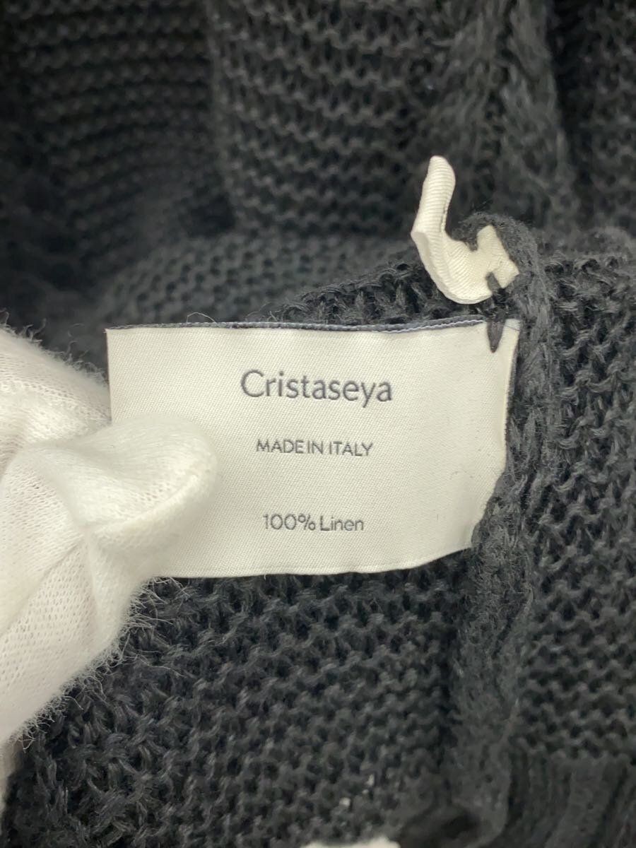 Cristaseya Knit & Sweater (thick) XL Linen BLK Plain Cable