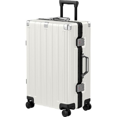 Zipperless Luggage 24 Inch Aluminum Frame Suitcase with Spinner Wheels PC+ABS...