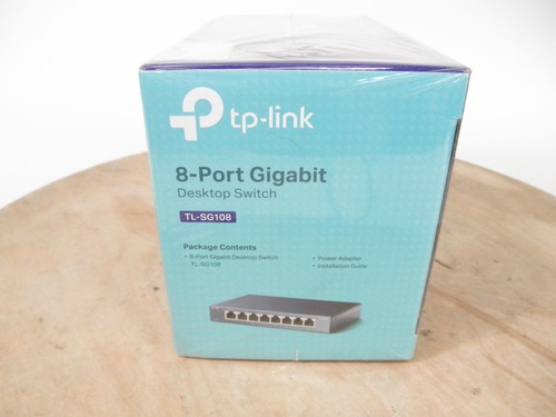 TP-Link TL-SG108 8-portowy gigabitowy przełącznik biurkowy Plug Play Metal Bez wentylatora Nowy - Zdjęcie 3 z 7