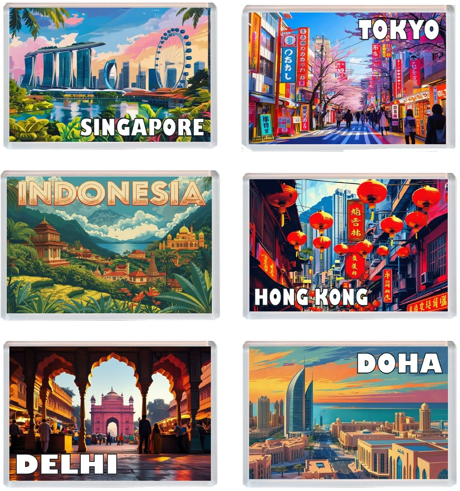 Various Asia Fun Jumbo Fridge Magnet - Holiday Souvenir Gift Present Travel - Image 1 of 1