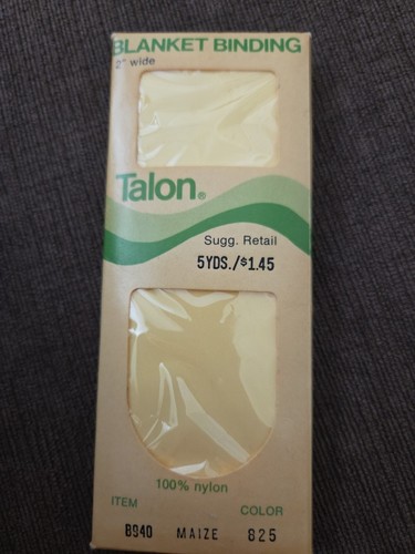 Vintage 1981 Talon Deckenbindung, 206 Baby, 100 % Nylon, 1 7/8 Zoll x 4 7/8 Meter NEU