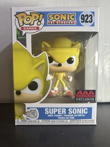 Super Sonic AAA Anime Excl Sonic The Hedgehog Funko Pop 923 With Protector