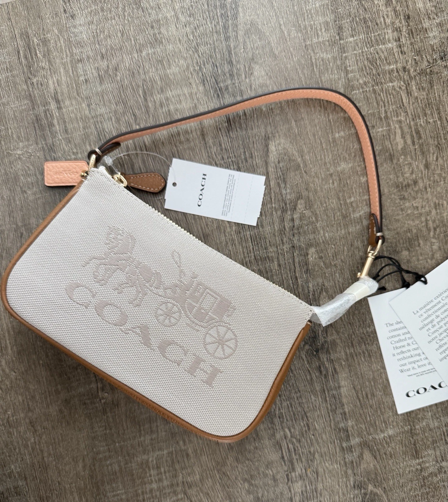 Coach C8327 Nolita 19 in colorblock con cavallo e carrozza gesso multi nuovo con etichetta