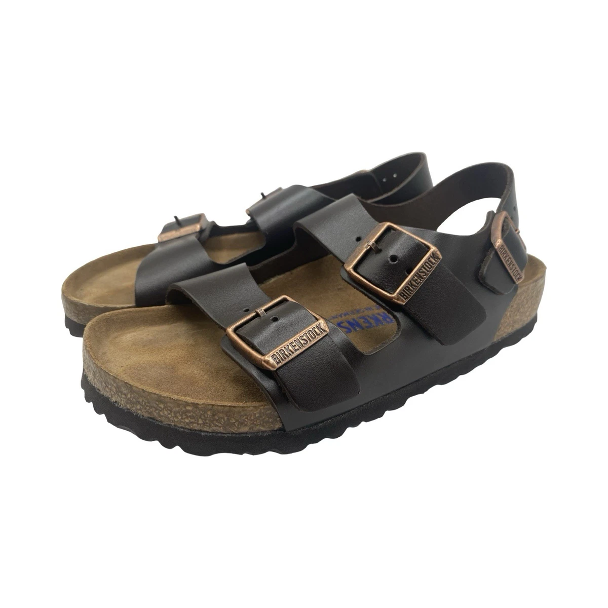 Birkenstock Milano Sandals Black Size 8? US.  Birkenstock Milano Slingback Back Strap Leather Sandals EU  main image 3