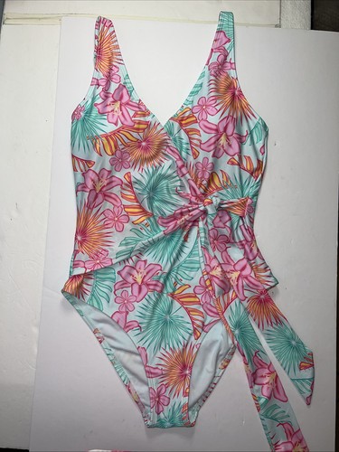 Member's Mark Ladies Floral Adjustable Strap Size Medium One Piece Swimsuit NWOT - Picture 2 of 10