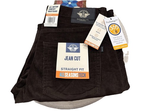 Pana para hombre, Dockers, marrón oscuro, nuevo con etiquetas, cintura 33 dentro de la pierna 30 - Imagen 3 de 7