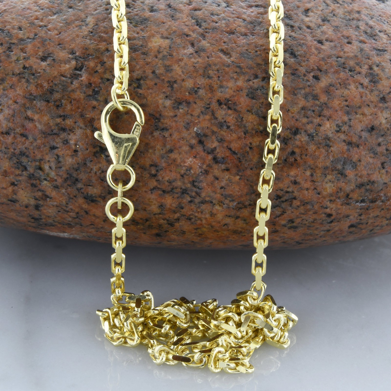 Goldkette Ankerkette diamantiert Halskette 2,0mm echt 333-8 Karat Gold