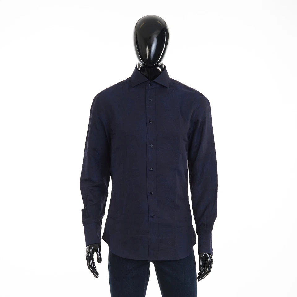 Chemise BRUNELLO CUCINELLI 795 $ - motif jacquard palmier, coton et lin... - Photo 1/4