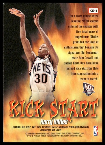 1998-99 Topps #KS11 Kerry Kittles Kick Start New Jersey Nets NM+ - Picture 2 of 2