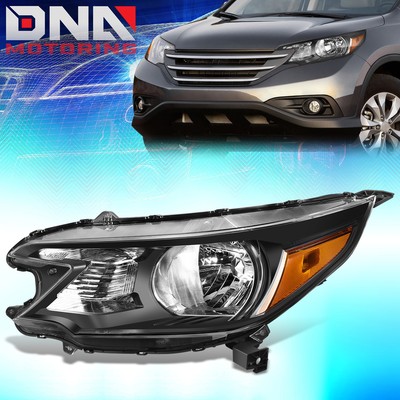 Black Headlight Assembly Pair For 2012-2014 Honda CR-V, Clear Corner Lamps