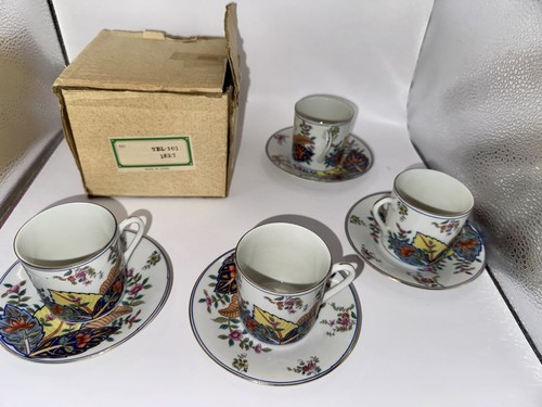 Vintage Mann Nicotinia China Tobacco Leaf Cup And Saucer Set Original Box Japan - Picture 2 of 9
