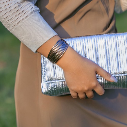 Boho Leder Armreif Armbänder stapelbar Nudel Röhrenarmbänder Trendy Wickelmanschette B - Bild 3 von 7