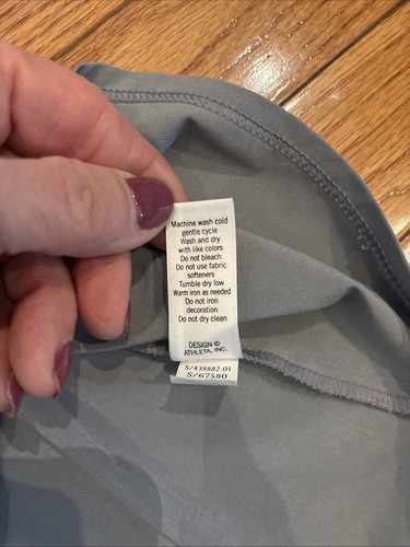 Athleta Strappy Tank Top Women Med Gray Criss Cross Preowned - Picture 6 of 8