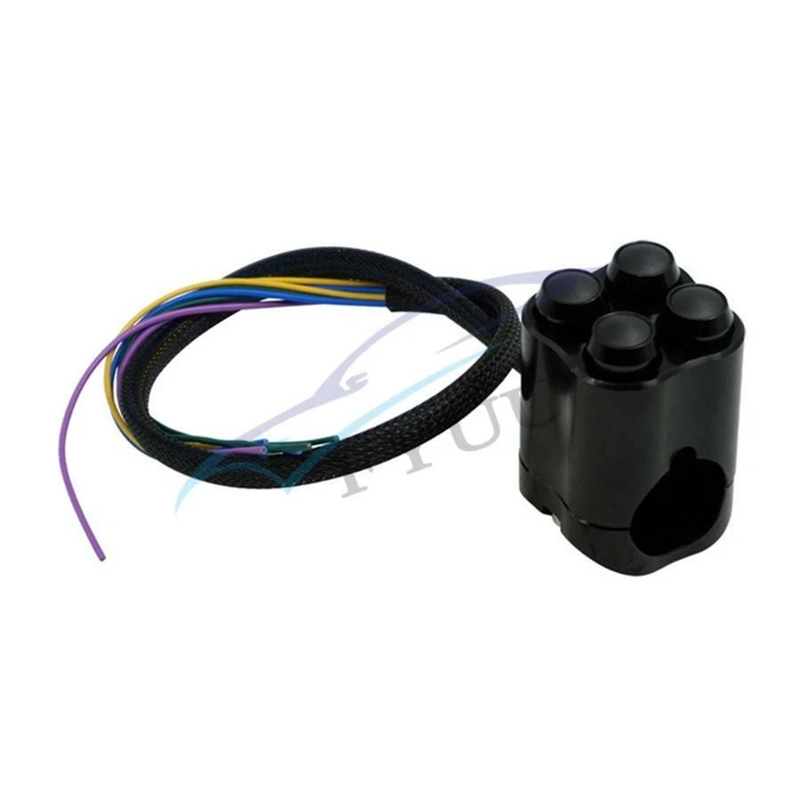 Interruptor de manillar CNC 28mm motocicleta 4 botones de control opcionales con arnés de cables Foto 4 de 4