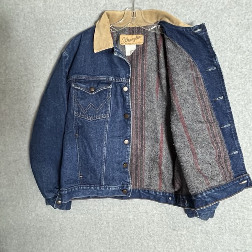 Vintage Wrangler Western Blau Jeansjacke Decke Gefüttert 40 Made In USA Trucker LESEN - Bild 12 von 22
