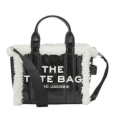 Marc Jacobs The Small Crinkle Teddy Tote - Black w/ White Trim
