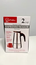 Espresso Maker 2 cup ChefValley Stainless Steel