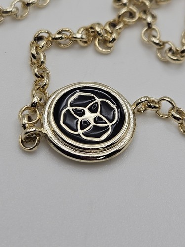 Kendra Scott Terrill LOGO goldfarbene schwarze Emaille lange Bahnhofskette 40" - Bild 2 von 11