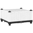 Raised Bed Planter White Polypropylene 40x40x23 cm Outdoor Garden Box Deep Eco