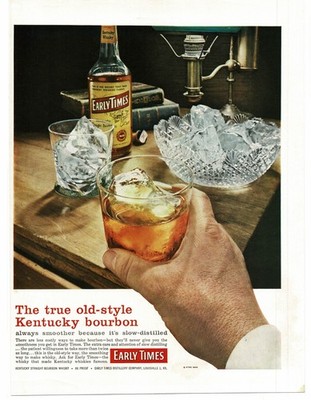 1959 Early Times Bourbon Whiskey on the rocks Vintage Print Ad 1