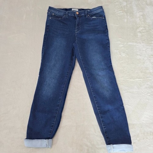Jeans blu Nicole Miller New York SOHO vita alta alla caviglia skinny taglia 12 risvolto polsino - Foto 5 di 10