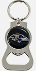 Baltimore Ravens Premium Solid Metal Bottle Opener Keychain, Silver Key Ring New