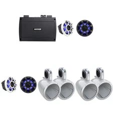 Kicker Premium Marine 6.5" 51MSC65 (2 Pair ) With (2 Pair ) 12KMTESW White En...