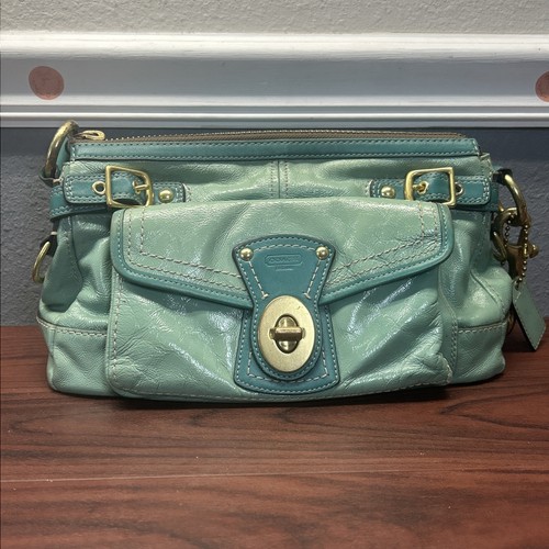 Coach 65th Anniversary Türkis und Aqua Legacy Vachetta Leder Tasche Handtasche