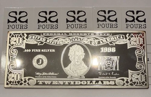 2016 $20 NOTE - 4 TROY OZ .999 SILVER