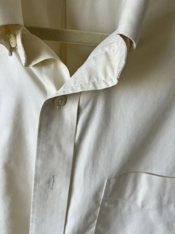 Camisa de vestir Brooks Brothers ajuste tradicional 16-34 crudo sólido sin hierro Foto 2 de 4