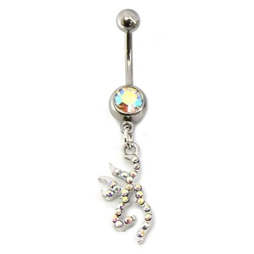 NEW HOT ARRIVAL! Browning Belly Ring Dangle 316L Surgical Steel  - Picture 1 of 7