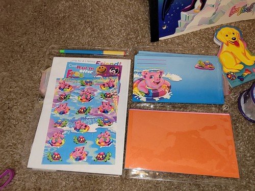 Lisa Frank VtgLot Kissing Fish Pigs Max Whale Stationary, Notebook Coin Purse - Picture 3 of 15