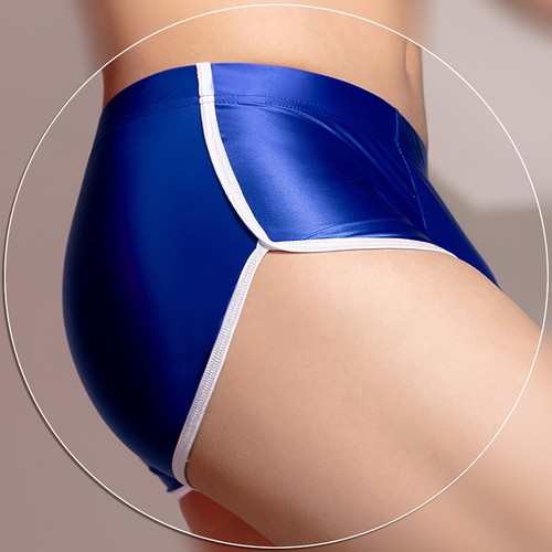 Mens Glossy Contrast Trim Boxer Underwerar Bulge Pouch Athletic Shorts Panties - Picture 28 of 68
