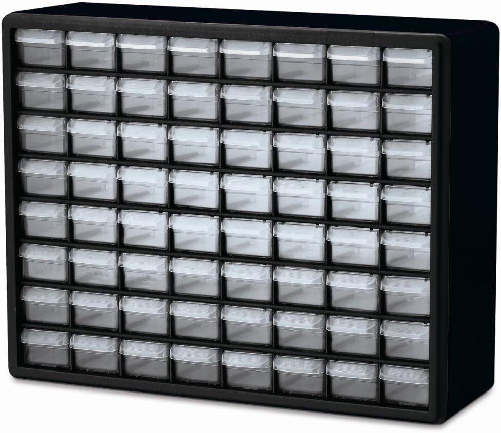 64-Drawer Plastic Storage Cabinet for Garage or Craft Bead Organization-image