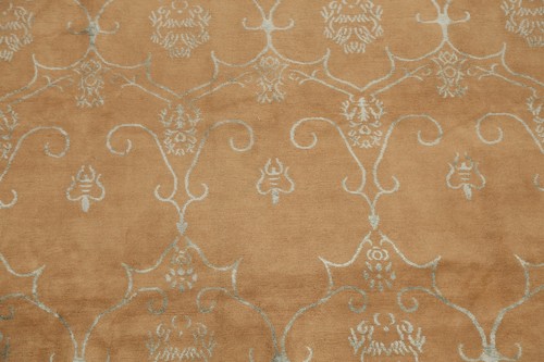 Wool/ Silk Nepal Tibetan Oriental Hand-knotted Large Area Rug 10'x10' Square - Picture 4 of 12